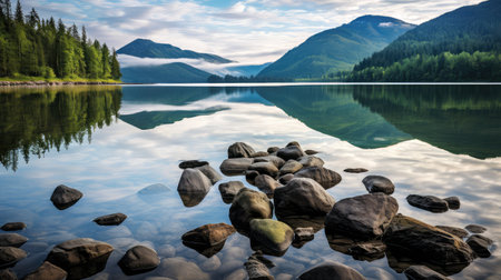 smooth rocks in waterの素材