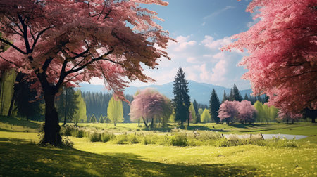 conifers landscape treesの素材