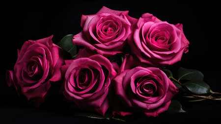 elegant pink flowers black backgroundの素材