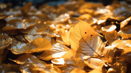 sunlight leaves goldの素材