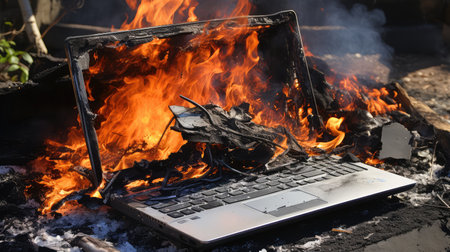 heat laptop fireの素材