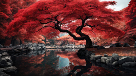 crimson red treesの素材