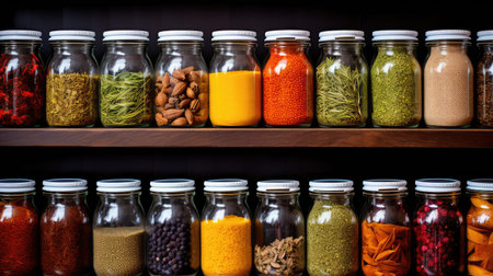 organized kitchen shelf backgroundの素材