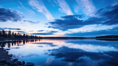calm blue hour skyの素材