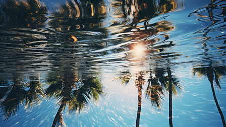 distortion abstract palm treesの素材