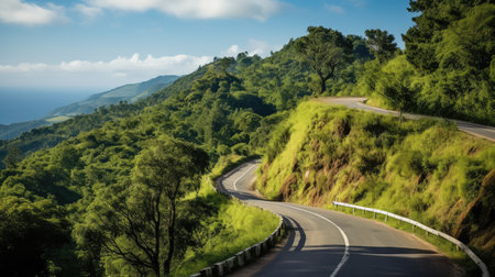 narrow up hill roadの素材