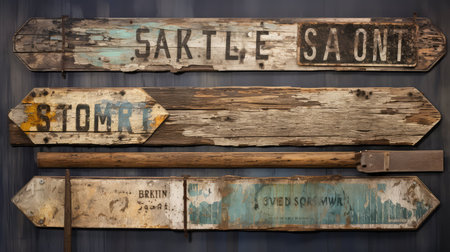 en wood street signsの素材