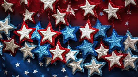 vibrant stars red white and blueの素材