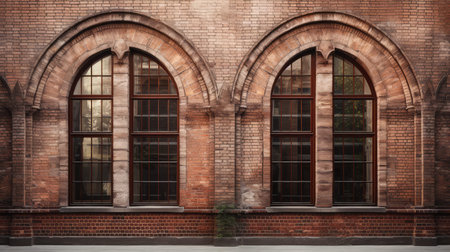 elegance wall with two windowsの素材