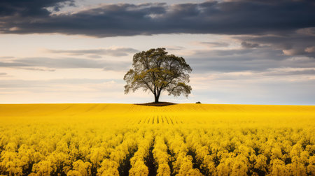 vibrant tree and fieldの素材