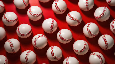 photo baseball red backgroundの素材