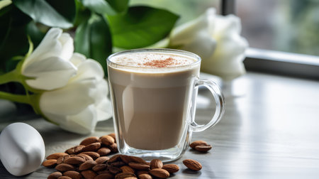 homemade almond milk coffeeの素材