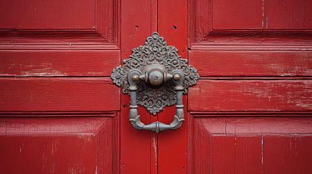 red wooden doorsの素材