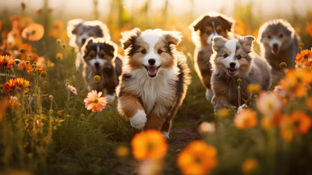 adorable spring puppiesの素材