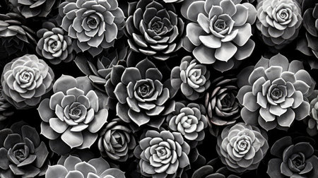 garden black and white succulentsの素材
