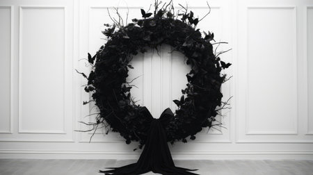 ribbons black wreathの素材