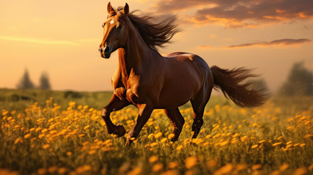 meadow spring horseの素材