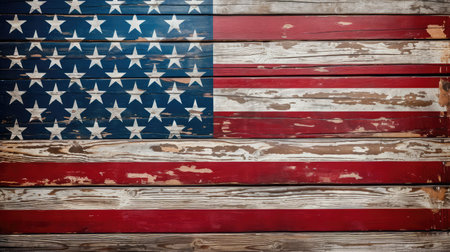 distressed american flag woodの素材