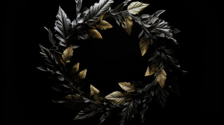texture leaf wreath silhouetteの素材