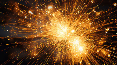 sky fireworks goldの素材