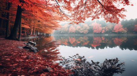 tranquil fall leaves wallpaperの素材