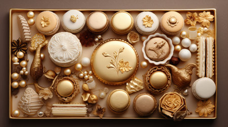 chocolates gold flat layの素材