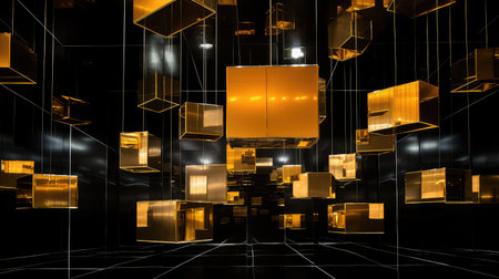 shapes gold and black abstractの素材