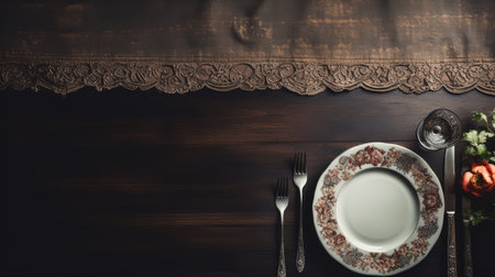 polished dark wood table backgroundの素材