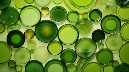 suspended green geometric shapesの素材