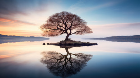 reflection lone treeの素材