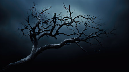 branch large black backgroundの素材