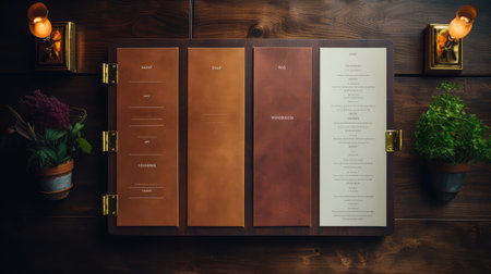 appetizers restaurant menu on tableの素材