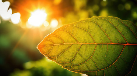 backlit peach leafの素材