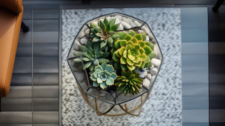 modern top view table plantの素材