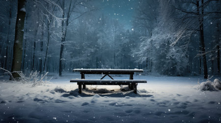 wter table in snowの素材