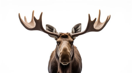wildlife moose white backgroundの素材