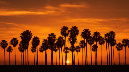 glow queen palm treeの素材