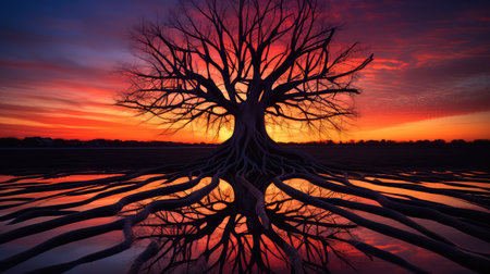 sunbranches tree silhouette rootsの素材