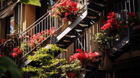 residential fire escape stairsの素材