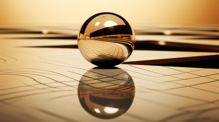 reflective geometric shapes goldの素材