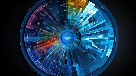 layers pie chart blueの素材