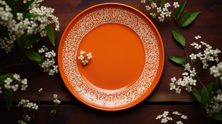 wooden orange plateの素材