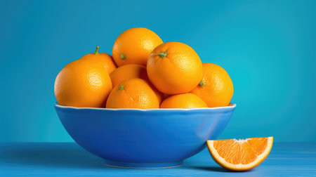 bowl orange blue backgroundの素材