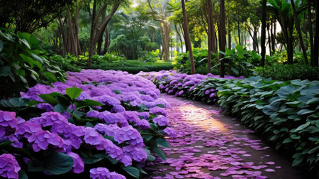 natural purple hydrangea borderの素材