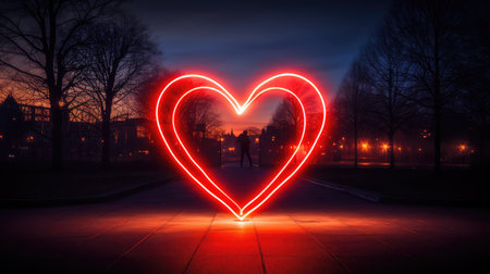 he red heart outlineの素材