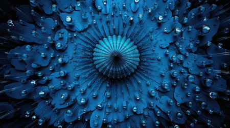 shower water drops on blueの素材