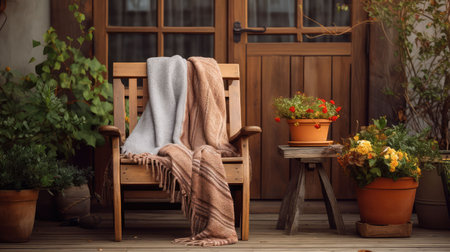 blanket wooden chairの素材