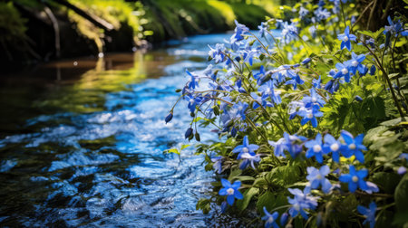 nature wild flowers blueの素材