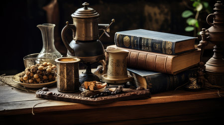 culture coffee on booksの素材