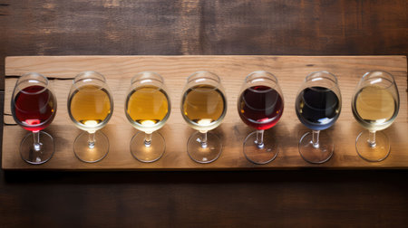 tasting wine glasses top viewの素材